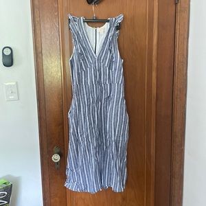 Michael Kors MIDI striped dress with pockets and zipper enclosure